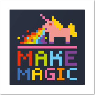 Make magic drunk unicorn Posters and Art